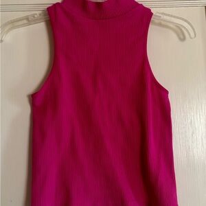 Sleeveless Pink Ribbed Top